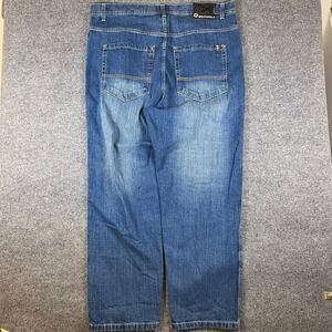 VTG Southpole Jeans Mens 44x34 Blue Baggy Skater Brown Tab Y2K Grunge